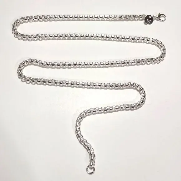 S925 Box Chain Necklace Sterling Silver Christmas Birthday Anniversary Gift NEW!